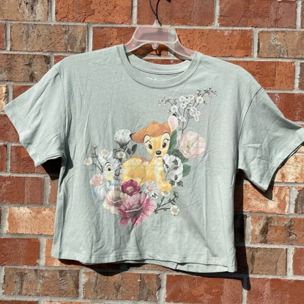 Disney size Large Top Short Sleeve green Bambi NWT